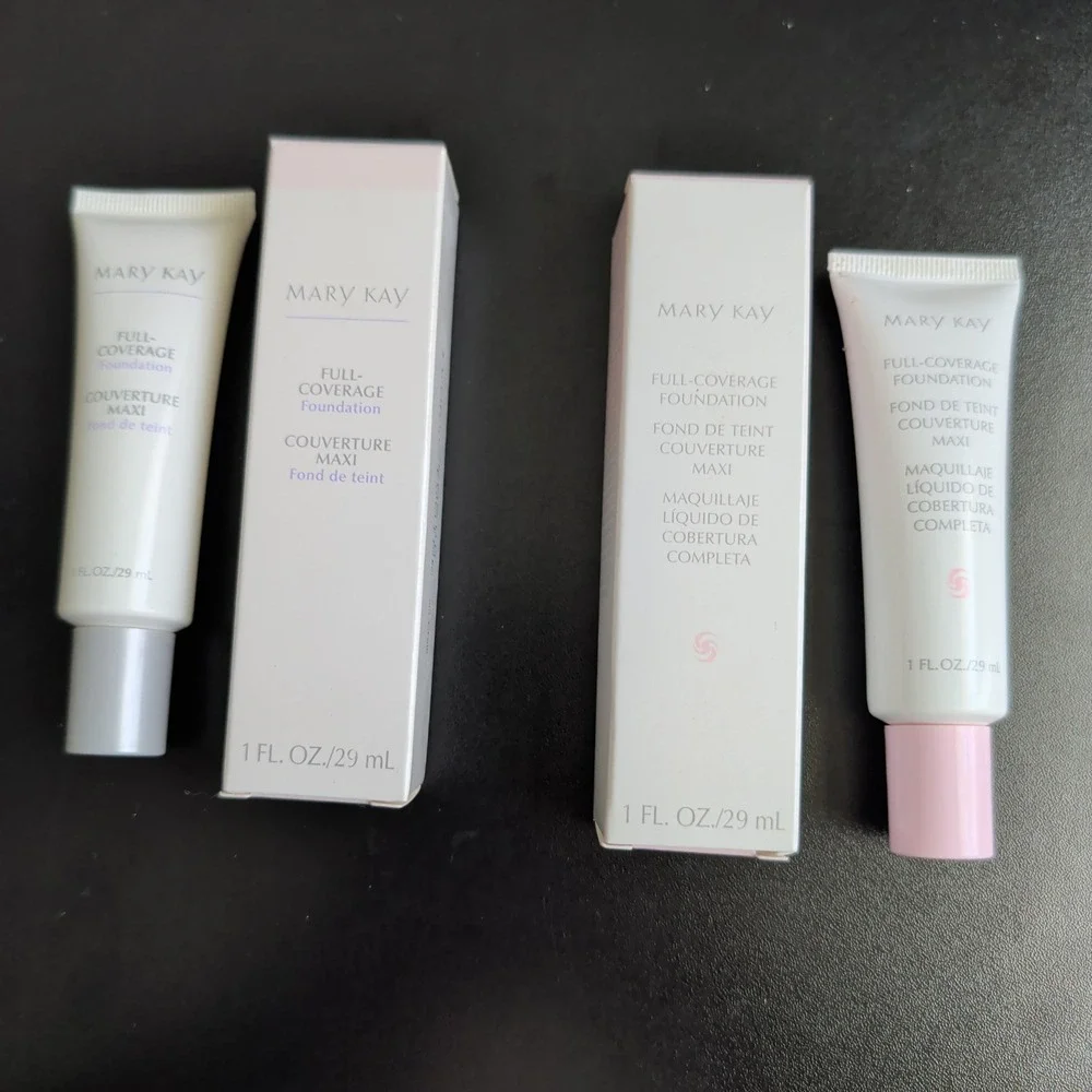 Lot of 2 Mary Kay Full Coverage Foundation Ivory 202 Normal Dry Skin 1oz 368500
